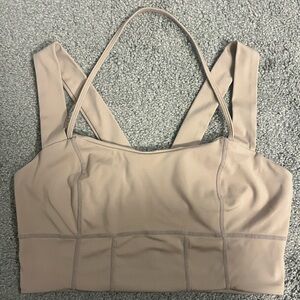 Free People Movement Beige Strappy Sports Bra